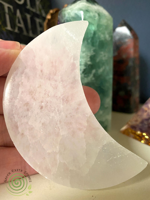 Selenite Carved Moon Medium