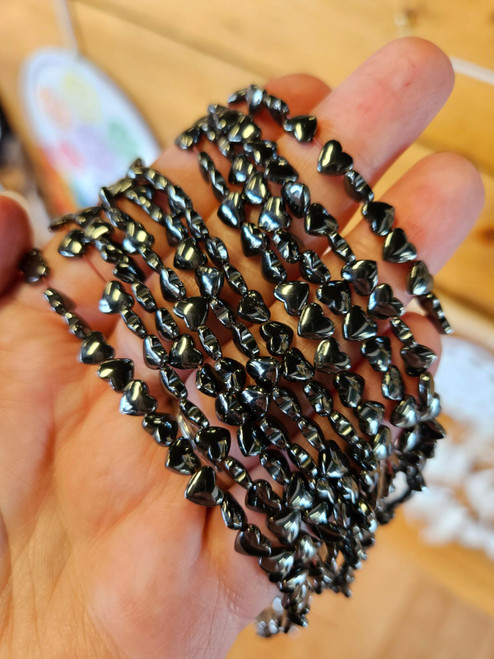 Hematite Heart Beads