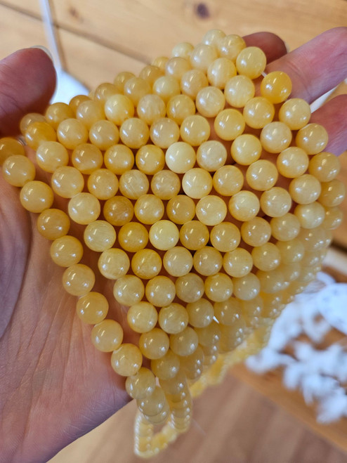 Yellow Calcite 8mm Beads
