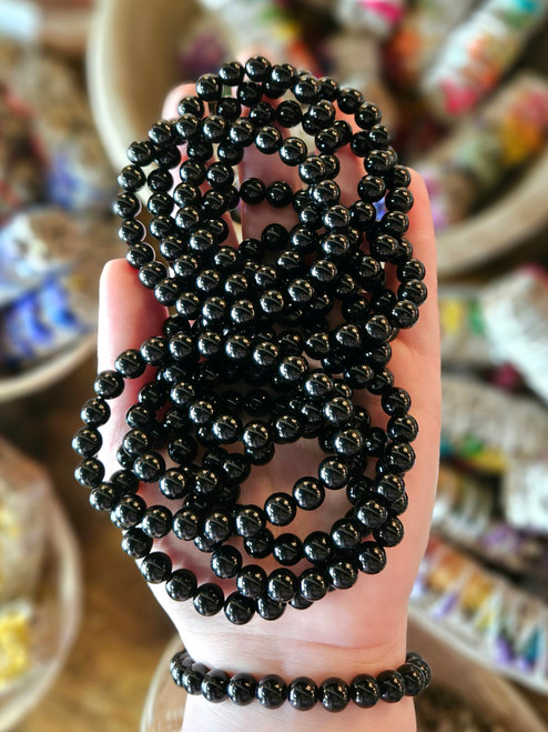Black Obsidian 8mm Beaded Bracelet