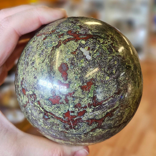 Dragon's Blood Jasper Sphere, 3lb 9oz, Large, #DB1