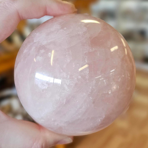 Rose Quartz Sphere, 2lb 3oz, Large, #RQ1, Gemstone Decor