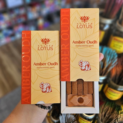 Golden Lotus - AMBER OUDH Smudge Incense Bricks