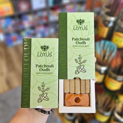 Golden Lotus - PATCHOULI OUDH Smudge Incense Bricks