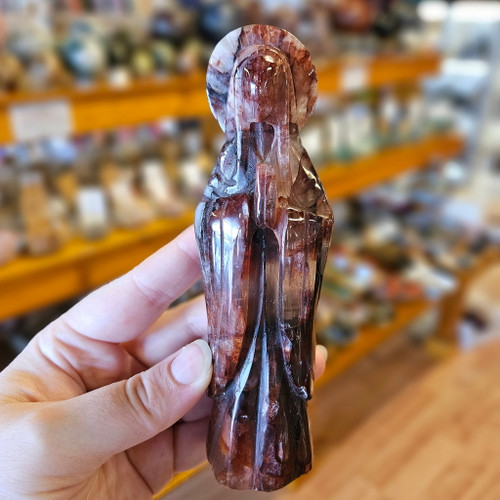 Praying Lady Carving, Fire Quartz