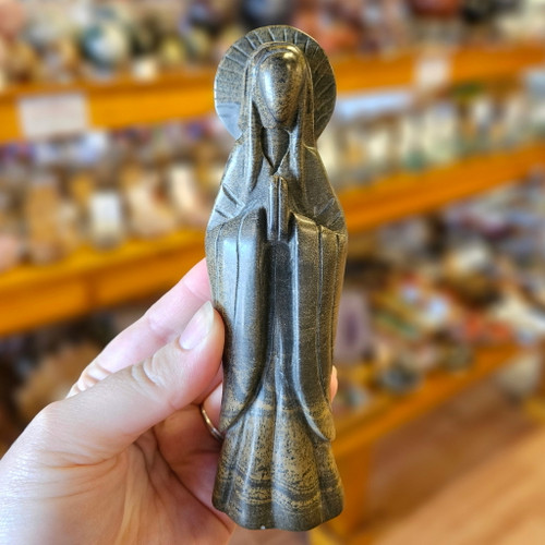 Praying Lady Carving, Picture Jasper