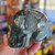 Moss Agate Skull Carving 