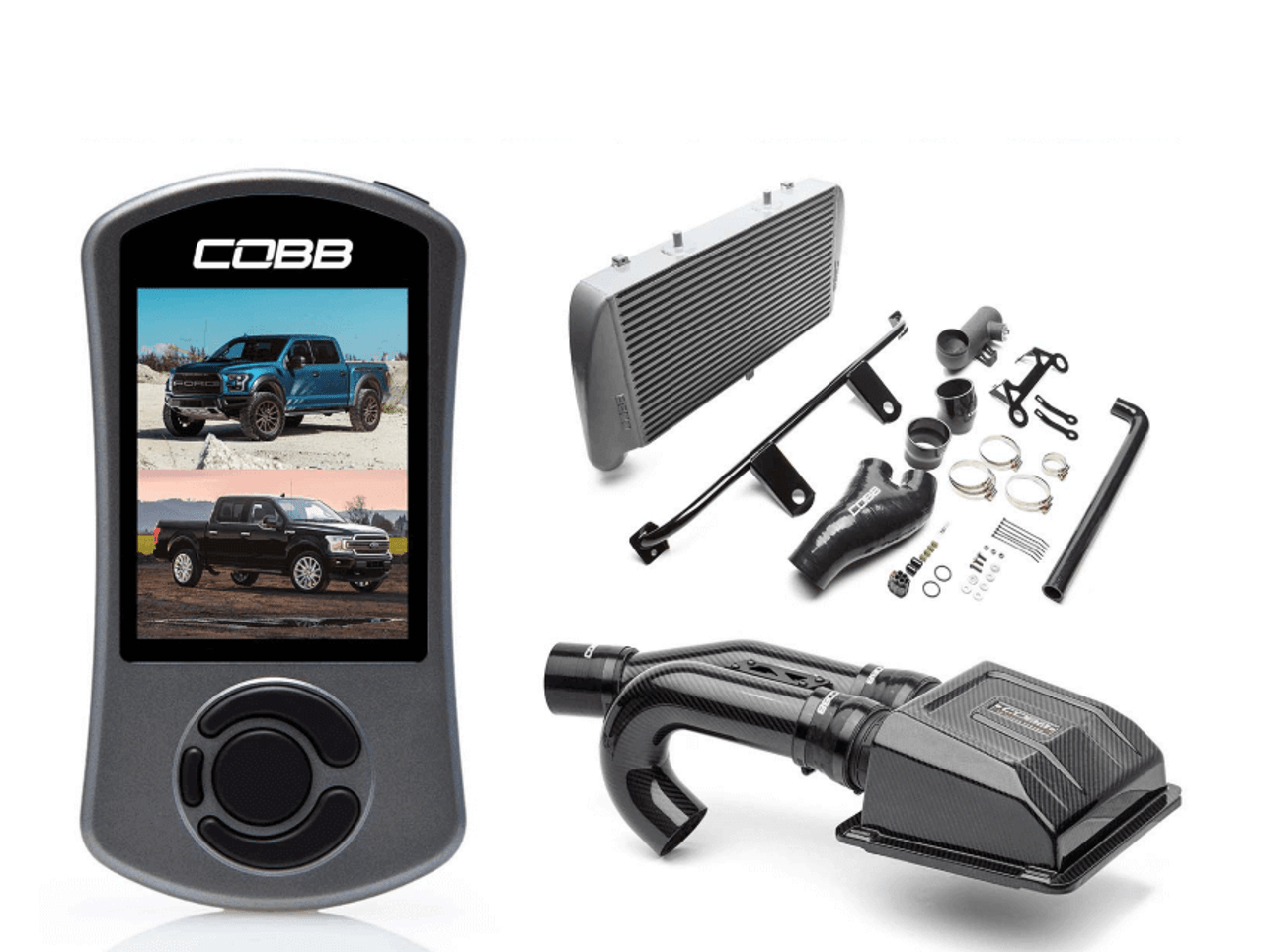 Cobb Stage 2 Red Line Carbon Fiber Power Package Silver For 17-20 Ford F-150 Raptor EcoBoost/Limited - FOR0050020SL-RED