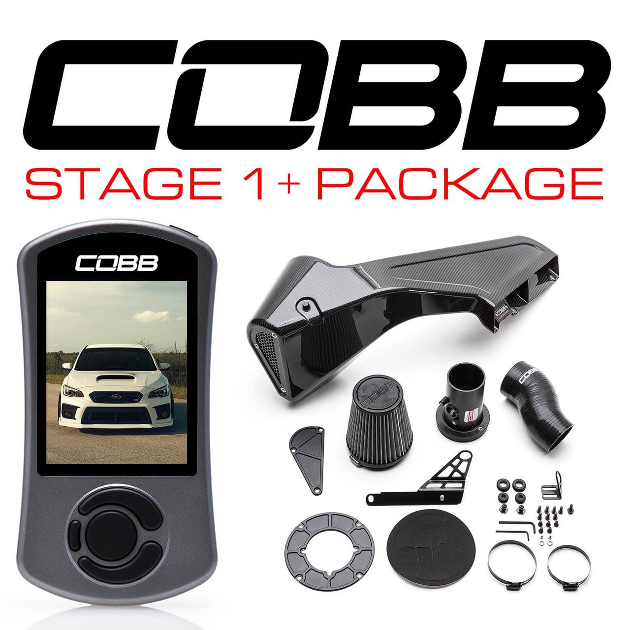 Cobb Stage 1+ Redline Carbon Fiber Power Package For 15-21 Subaru STI - SUB0040S1P-RED