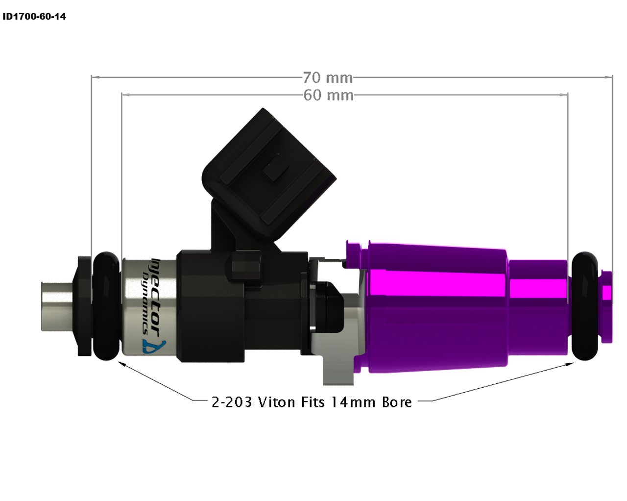 Injector Dynamics ID1700X Fuel Injectors For 05-10 Ford Mustang GT - 1700.60.14.14.8