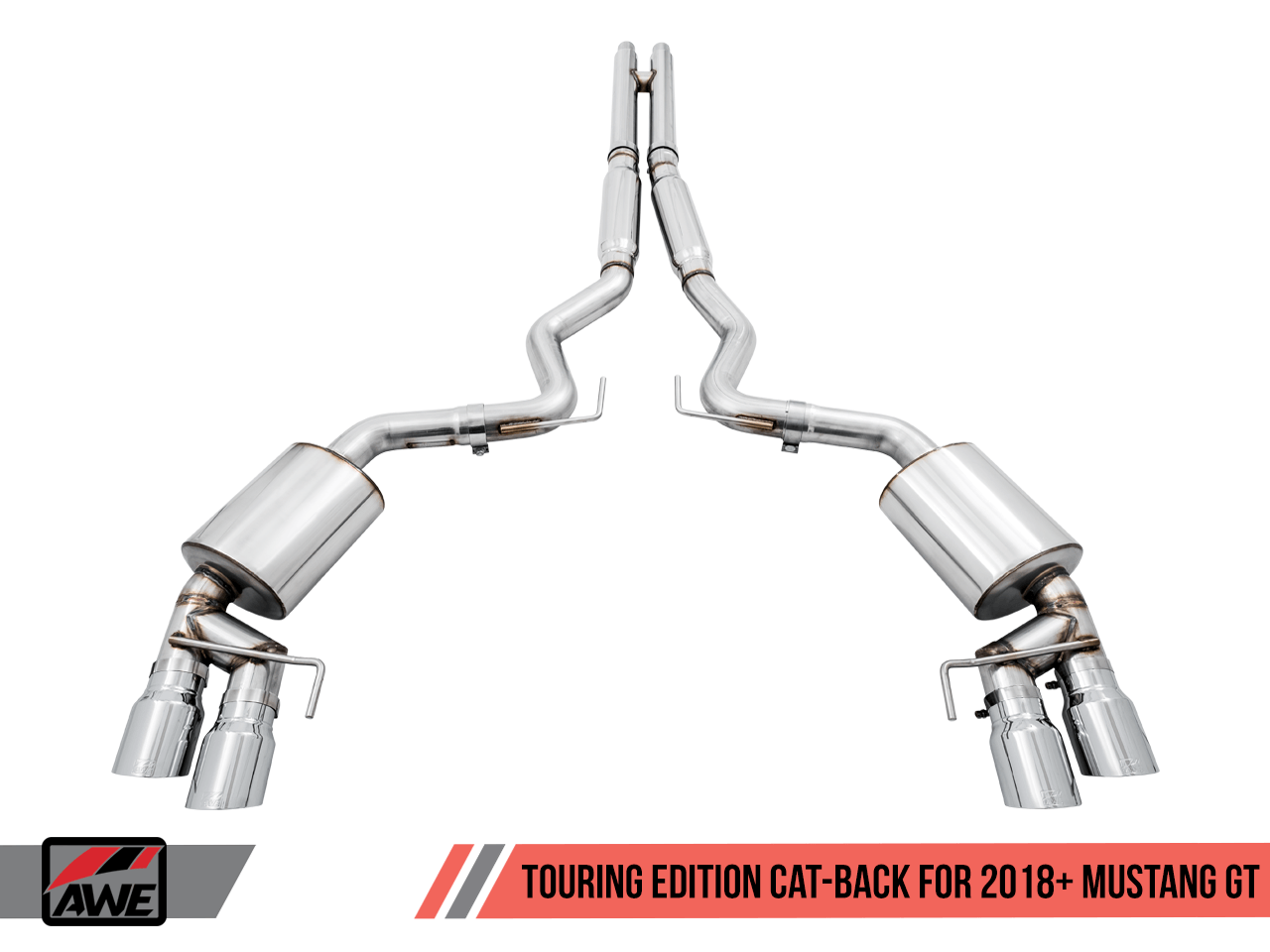 AWE Touring Catback Exhaust (Black Tips) For 18+ Ford Mustang GT - 3015-43106