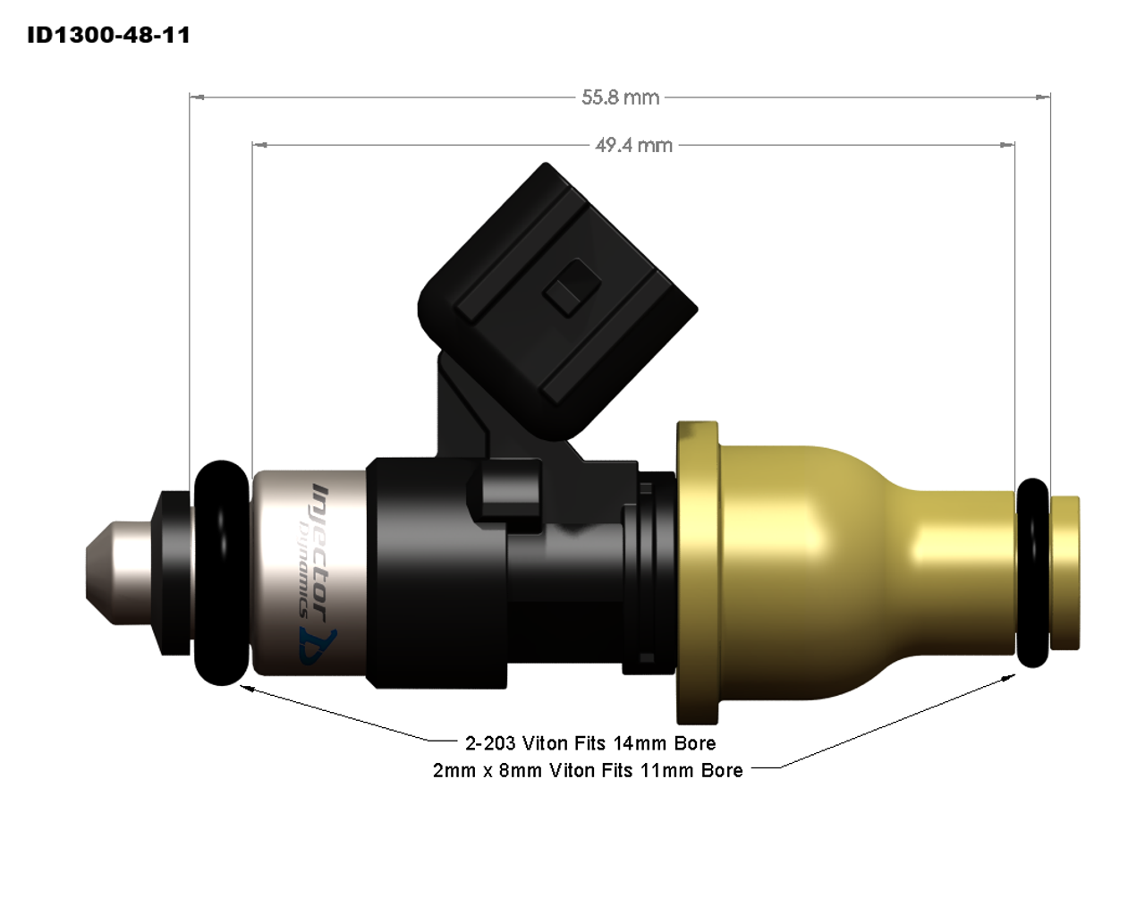 Injector Dynamics 1300X Fuel Injectors For 02-14 Subaru WRX - 1300.48.11.WRX.4