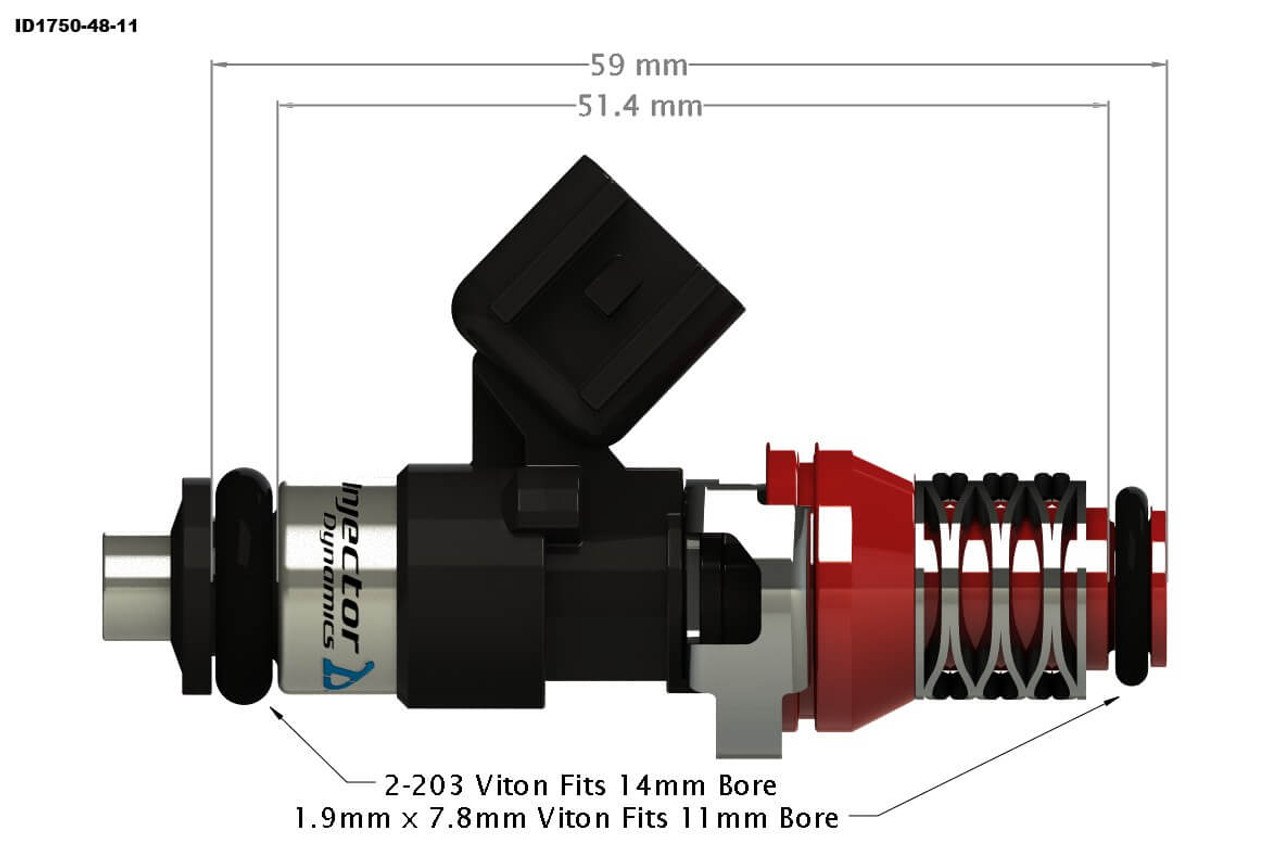 Injector Dynamics 1750XDS Fuel Injectors For 02-14 Subaru WRX - 1750.48.11.WRX.4