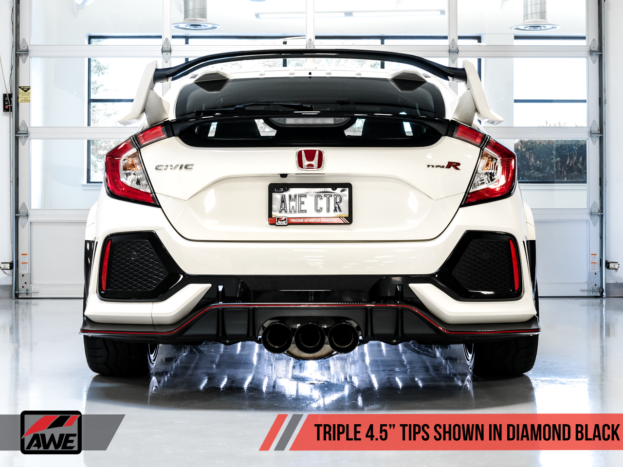 AWE Tuning FK8 Track Edition Cat-back Exhaust W/ Triple Diamond Black Tips For 17+ Honda Civic Type R - 3020-52000