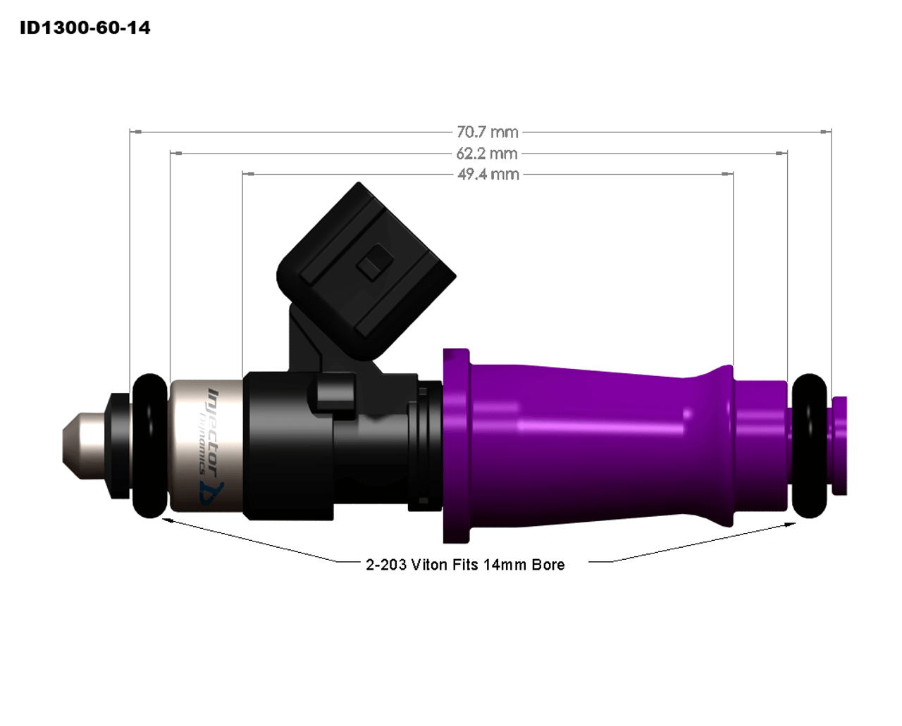 Injector Dynamics ID1300X Injectors For Volkswagen 1.8L Turbo - 1300.60.14.14B.4