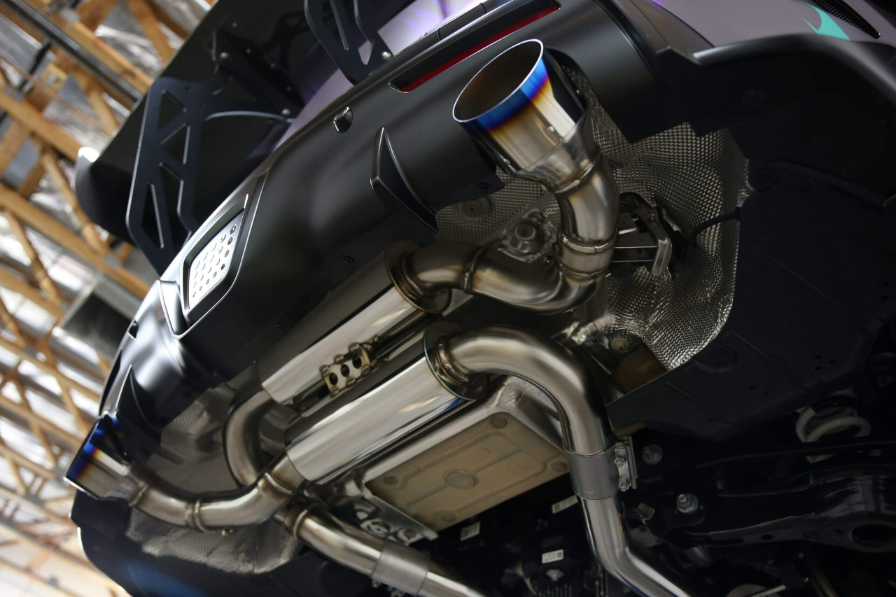 HKS Dual Muffler Catback Exhaust With Titanium Tips For 2020+ Toyota GR Supra - 31014-KT001