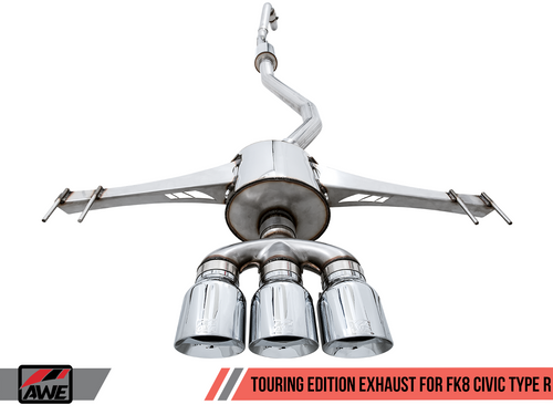 AWE FK8 Touring Exhaust (Black Tips) For 17+ Honda Civic Type R - 3015-53006