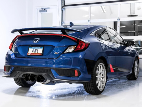 AWE Track Edition Catback Exhaust With Triple Black Tips For 17-20 Honda Civic Si - 3020-53010
