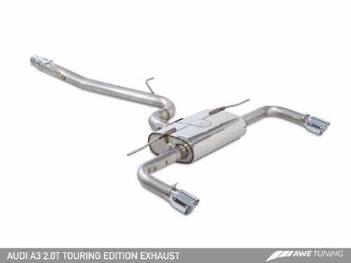 AWE Touring Catback Exhaust (Black Tips) For 15-18 Audi A3 (8V) - 3015-32058