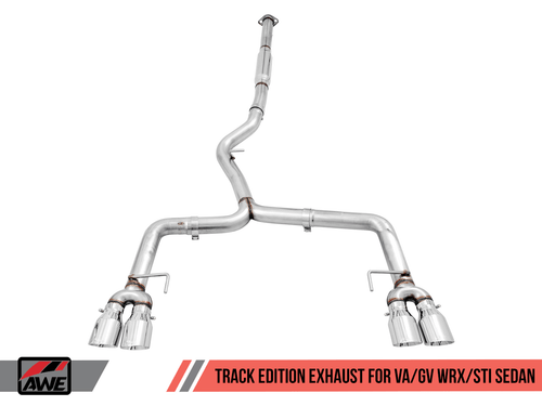 AWE Track Catback Exhaust (Chrome Tips) For 11-21 Subaru WRX/STI - 3020-42058