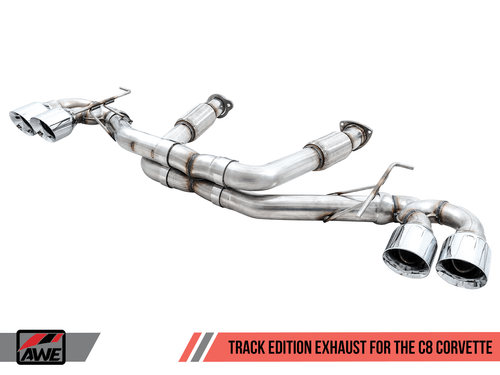 AWE Track Edition Exhaust With Chrome Tips For Chevrolet Corvette C8 - 3020-42080