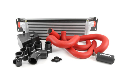 Perrin Front Mount Intercooler Kit (Silver/Red) For 15-21 Subaru WRX - PSP-ITR-KIT4-SLRD