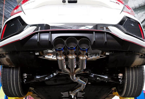 Invidia R400 Catback Exhaust With Titanium Tips For 17-21 Honda Civic Type R - HS17CTRFGM3ST