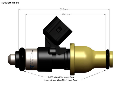 Injector Dynamics 1300X Fuel Injectors For 07-20 Subaru STI - 1300.48.11.WRX.4