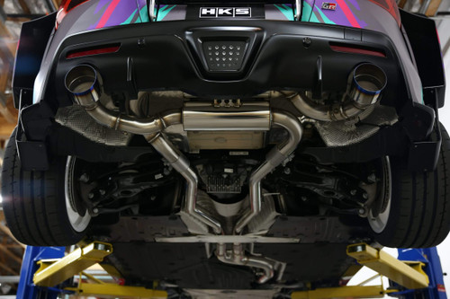 HKS Dual Muffler Catback Exhaust With Titanium Tips For 2020+ Toyota GR Supra - 31014-KT001