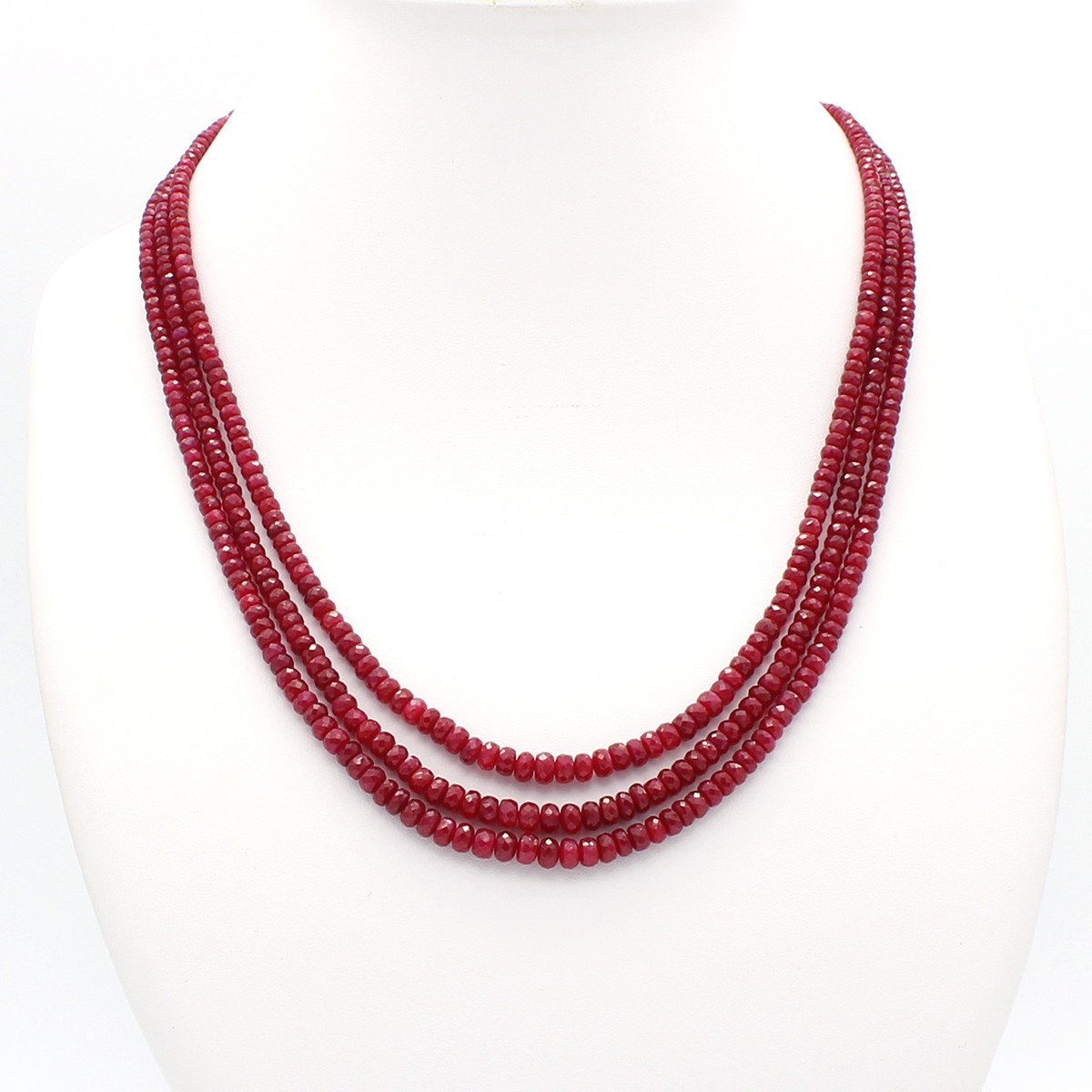 Three Layer Graduated Ruby Necklace 