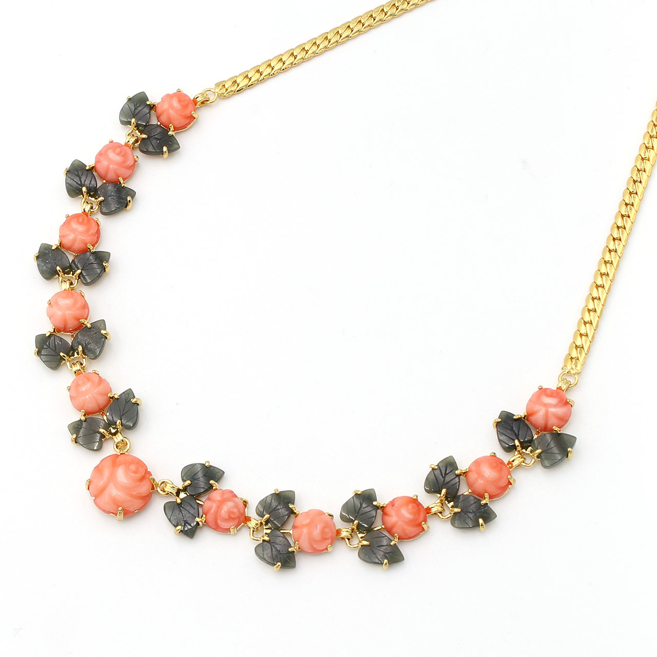 Three Piece Pink Taiwan Coral & Gold Jewelry Set