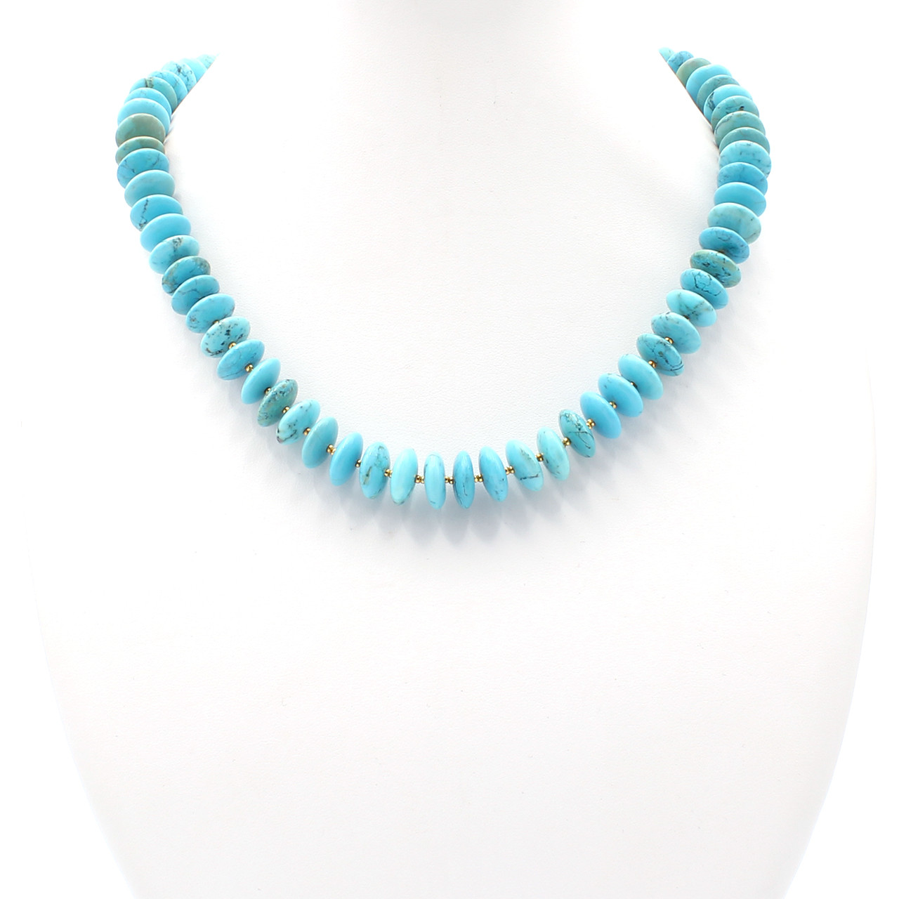 Turquoise Disc Bead Necklace – Blush Out West