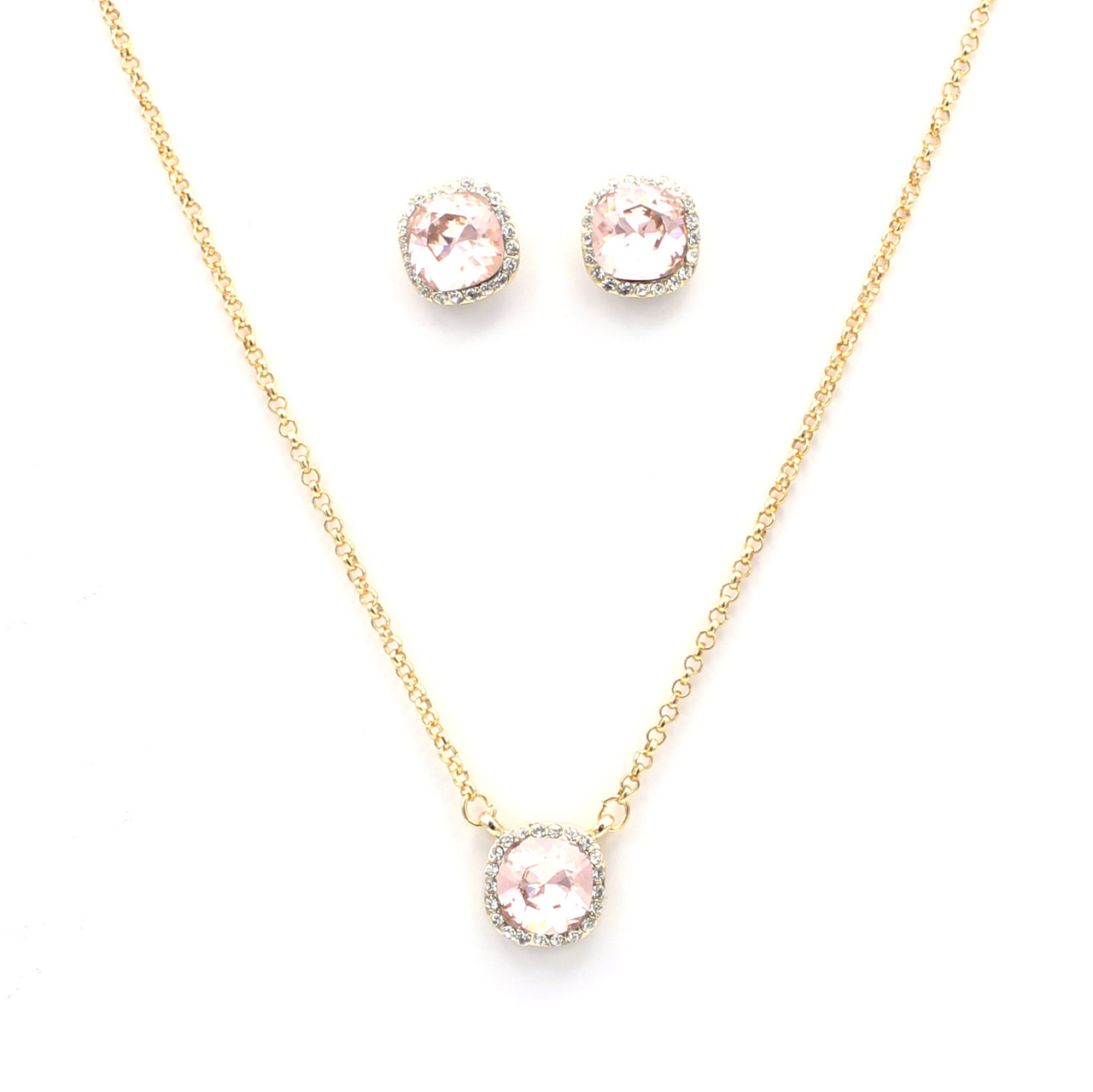 Aggregate 219+ pink necklace and earrings