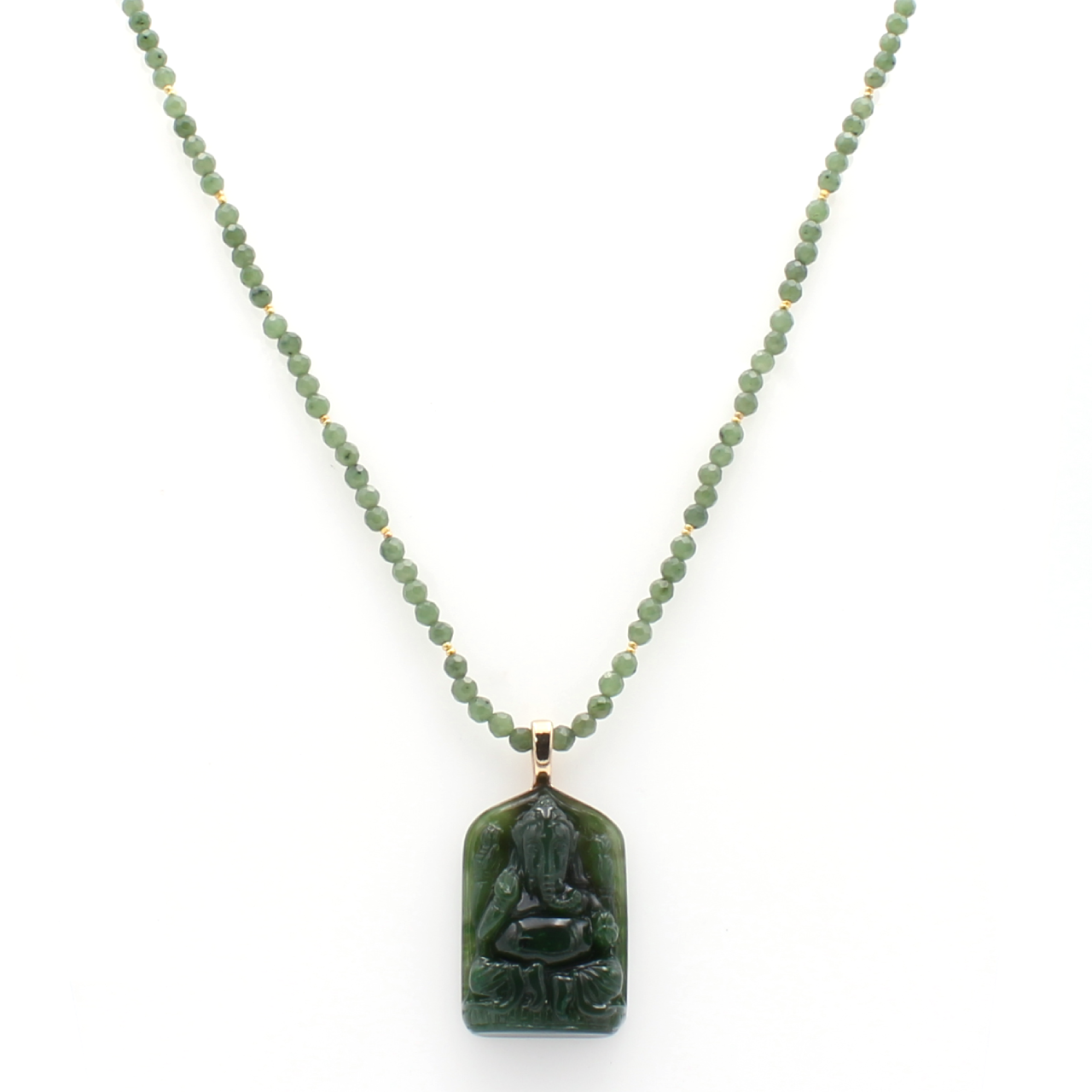 6 Faces Green Jade Stone Pendant | Spirituel Jewel | Pankaj Online Shop