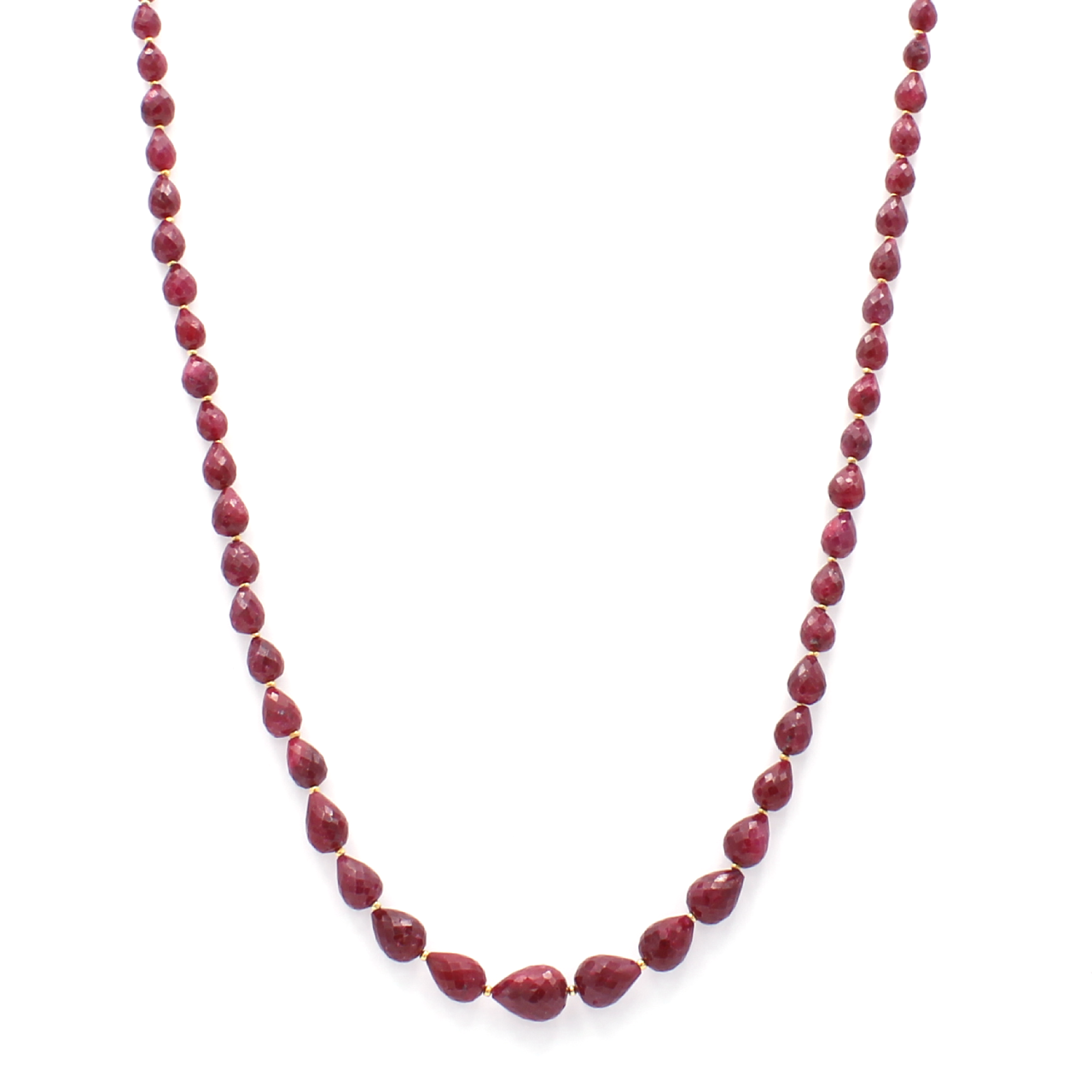 Faceted Ruby Drop Necklace