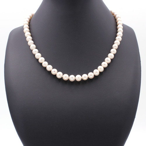 Knotted large round freshwater pearl necklace Knotted large round freshwater pearl necklace