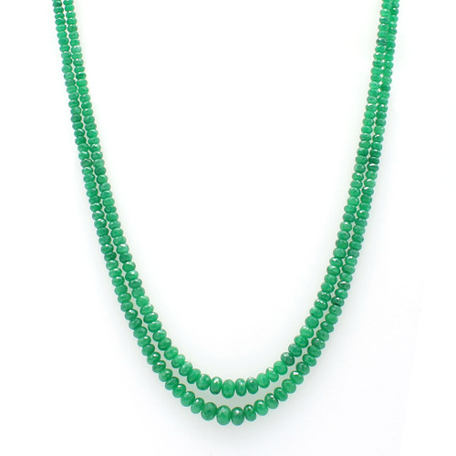 two layer natural emerald necklace two layer natural emerald necklace