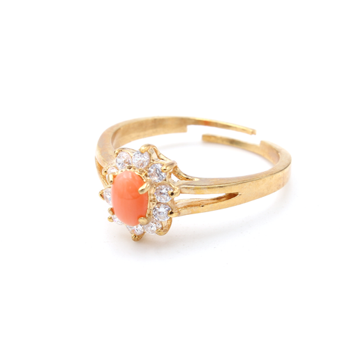 Customised Coral / Moonga Ring in 18K Gold