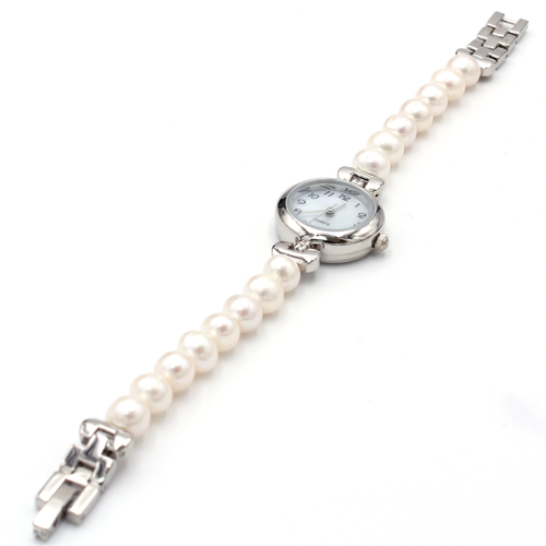 One Line White Pearl Watch