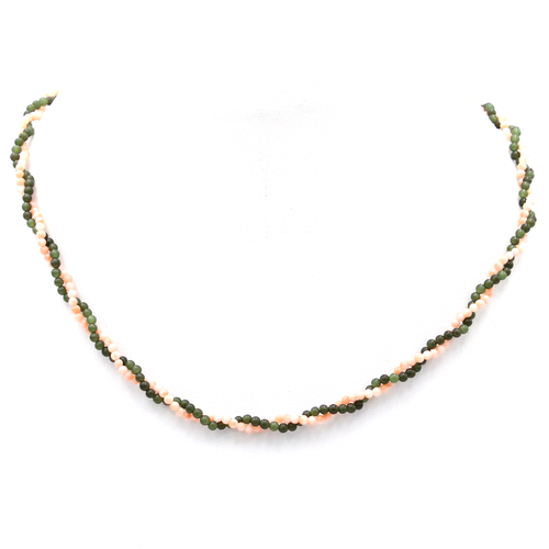 Jade & Coral Twisted Necklace