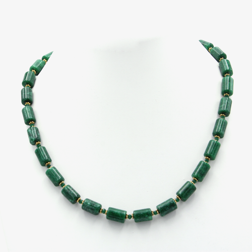 Statement GREEN beaded gemstone choker necklace set at ₹3950 | Azilaa