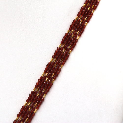 Carnelian + Gold Beads String