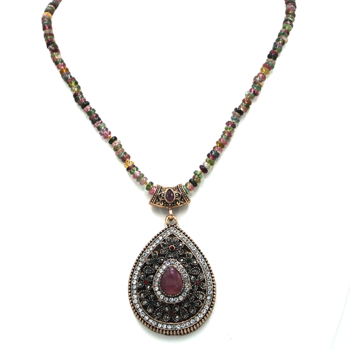 Tourmaline Disk Necklace