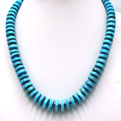 Stabilized Turquoise Disc Necklace
