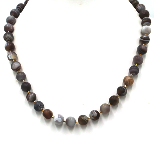 Round Botswana Agate Necklace