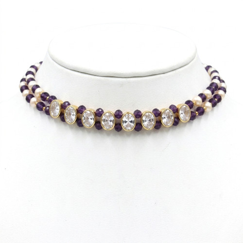 Amethyst and Pearl Choker