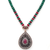 Red and Green Pumpkin Beads with Teardrop Pendant