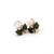 White coral flower jade leaf earrings