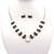 White coral flowers and jade leaf jewelry set with gold chain