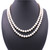 Two strand round white pearl necklace with 22k gold